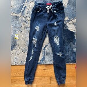 Guess Eco Mary factory destroyed denim joggers